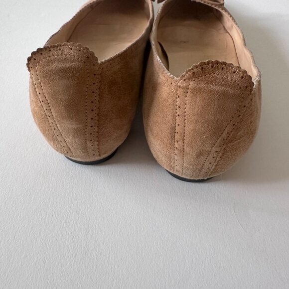 Size 12 J Crew Tan Suede Pointy Toe Flats - Picture 3 of 10
